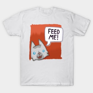 Feed Me! [Lynx Point Cat With A Red Background] T-Shirt